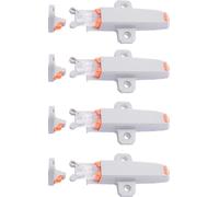 INF Pack of 4 Push to Open Cabinet Locks - Self Locking Grey (Lot de 4 serrures d'armoire à pression - auto-verrouillage)