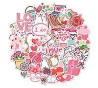 INF Paquet de 50 autocollants coeur d'amour, autocollants d'amour coeurs adorables et romantiques autocollants de décoration