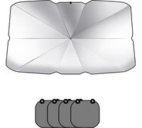 INF Pare-soleil de voiture argent titane avec pare-soleil latéraux