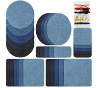 Patchs De Réparation Thermocollants Pour Jeans 30 Pcs Un Jean Bleu