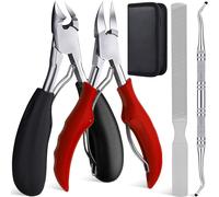 INF Pedicure set with ingrown toenail tool 4 pieces black