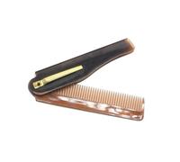 INF Peigne Corne Pliant de Voyage pour Hommes : Compact, Portable, en Plastique Noir pour Usage Quotidien Or