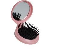 INF Peigne pliant compact avec coussin d'air et miroir de maquillage Rose