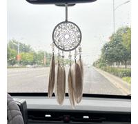 INF Pendentif voiture en cristal - ornement plume élégant gris