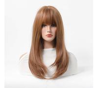 INF Perruque synthétique femme longue 30cm jaune légère et ajustable pour tous types de visage