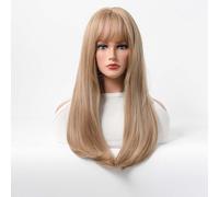 INF Perruque synthétique femme longue 30cm légère respirante jaune ajustable