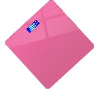 INF Pèse-personne numérique en verre trempé, grand écran LCD, usage domestique Rose