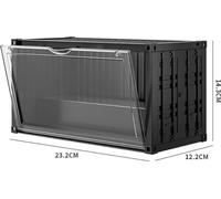INF Petite boîte de rangement pour boîtes de stores en forme de conteneur (sans lumière) Noir