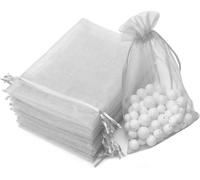 INF Petits sacs cadeaux avec cordon Organza 25-pack 7x9 cm Gris