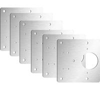 INF Plaque de réparation de charnière en acier inoxydable avec 12 trous paquet de 6