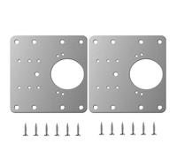INF Plaque de réparation pour charnières de meubles 9x9 cm en acier inoxydable 2-pack