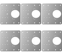 INF Plaque de réparation pour charnières de meubles 9x9 cm en acier inoxydable 6 paquets