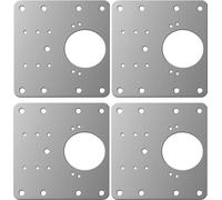 INF Plaque de réparation pour charnières de meubles 9x9 cm en acier inoxydable Paquet de 4