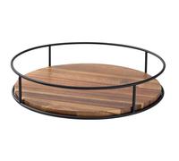INF Plateau Tournant de Rangement de Table en Bois Massif : Organisation Cuisine, Épices, Noir, Plusieurs Tailles 6 inch