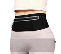 INF Pochette slim invisible de taille - Ceinture de running imperméable légère avec bande réfléchissante et multi-poches en Nylon Ly