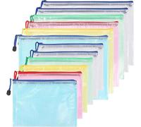 INF Pochettes en plastique avec fermeture éclair 6 pochettes A4 et 6 pochettes A5