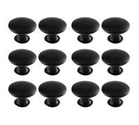 INF Poignées d'armoire, poignées de tiroir, boutons avec vis, paquet de 12 Le noir