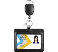 INF Porte-badge bloquant les RFID avec enrouleur rétractable Le noir model 1