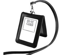 INF Porte-cartes en cuir véritable noir