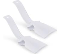 INF Porte-chaussures paresseux en plastique PP 17x5x0.3cm pour enfiler chaussures 2 pièces Blanc