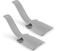 INF Porte-chaussures paresseux en plastique PP 17x5x0.3cm pour enfiler chaussures 2 pièces Gris