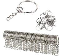INF Porte-clés avec une chaîne courte 25 mm Argent, paquet de 50