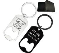 INF Porte-clés / décapsuleur pour cadeau fête des pères lot de 2