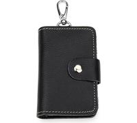 INF Porte-clés en cuir pour hommes - Fin et compact noir