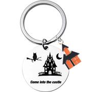 INF Porte-clés Halloween, hibou en acier inoxydable