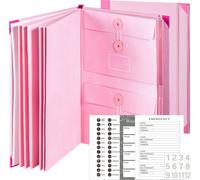 INF Porte-documents avec fermeture en accordéon, format A4 avec compartiments extensibles Rose
