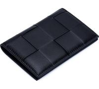 INF Porte-passeport de luxe en peau de mouton - portefeuille de voyage avec protection RFID noir