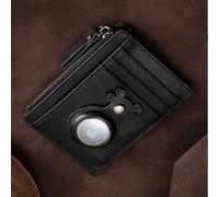 INF Portefeuille en cuir bloquant les RFID avec support AirTag Le noir