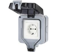 INF Prise murale extérieure avec couvercle IP66 Prise électrique 16A 250V Gris