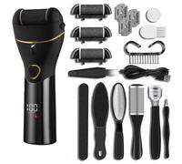 INF Râpe électrique pour les pieds avec divers accessoires Rechargeable Le noir