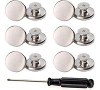 INF Replacement boutons en denim argentés, paquet de 12