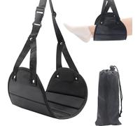 INF Repose-pieds de voyage, repose-pieds sous le bureau pour avion, bureau, maison Le noir