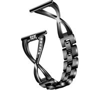 INF Retro 22mm bracelet de montre en acier inoxydable avec strass noir