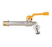 INF Robinet de jardin en laiton étendu avec poignée en aluminium jaune