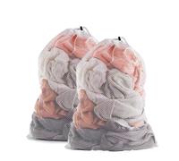 INF Sac à linge en maille 90x60cm blanc Paquet de 2