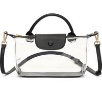 INF Sac à main bandoulière transparent en PVC - Mode et pratique Le noir