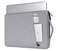 INF Sac d'ordinateur 14,1 / 15,4 pouces en toile, Sac ordinateur étanche Gris