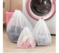INF Sacs à linge en maille fine, paquet de 3 Blanc
