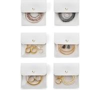 INF Set de 6 sacs de rangement pour bijoux et organiseurs de bracelets Blanc