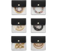INF Set de 6 sacs de rangement pour bijoux et organiseurs de bracelets Noir