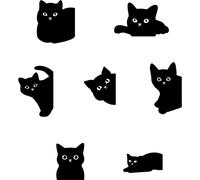 INF Set de 7 marque-pages magnétiques Chat noir Aimants pour réfrigérateur