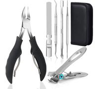 INF Set de pédicure avec 6 outils de soin des pieds noir