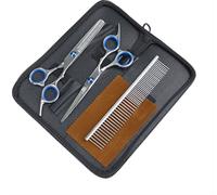 INF Set de soins pour animaux domestiques, set de ciseaux de soins pour animaux domestiques en acier inoxydable, 4 pièces