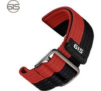 INF Sport sangle nylon pour Garmin Fenix 8/7X/970/965 Rouge 26 mm