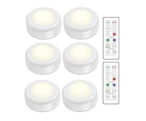 INF Spot LED RGB batterie avec télécommande, veilleuse LED 16 couleurs, éclairage d'armoire à piles, éclairage d'escalier dimmable, 6 pièces