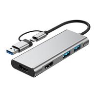 INF Station d'accueil USB 3.0 et Type-C vers double HDMI 1080P